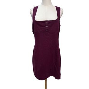 NWT Daily Practice Anthropologie Sleeveless Square-Neck Mini Dress Purple